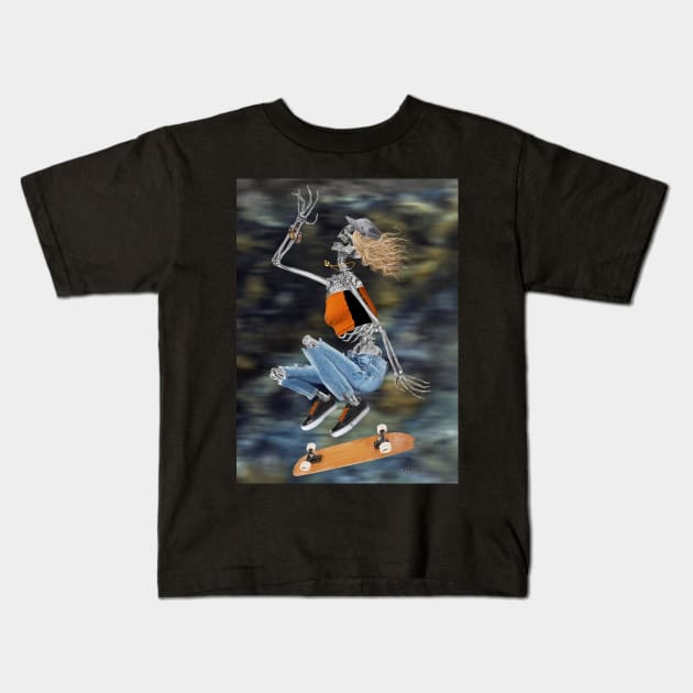 Bonita Skater Kickflip Kids T-Shirt by Dual Rogue